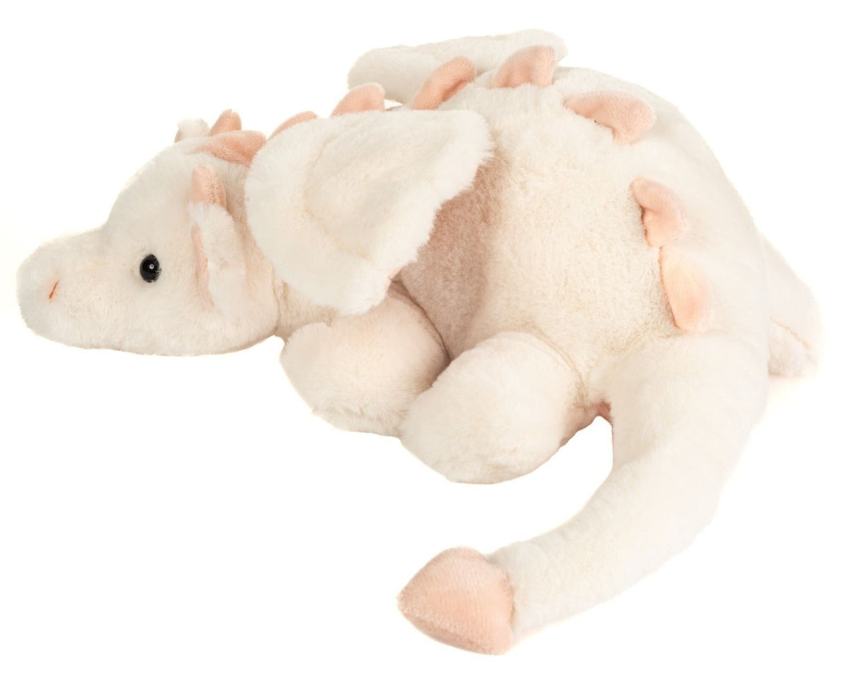 Teddy Hermann Drache Fluffy weiß-rosa 32 cm 94006 Kuscheltier Plüschtier