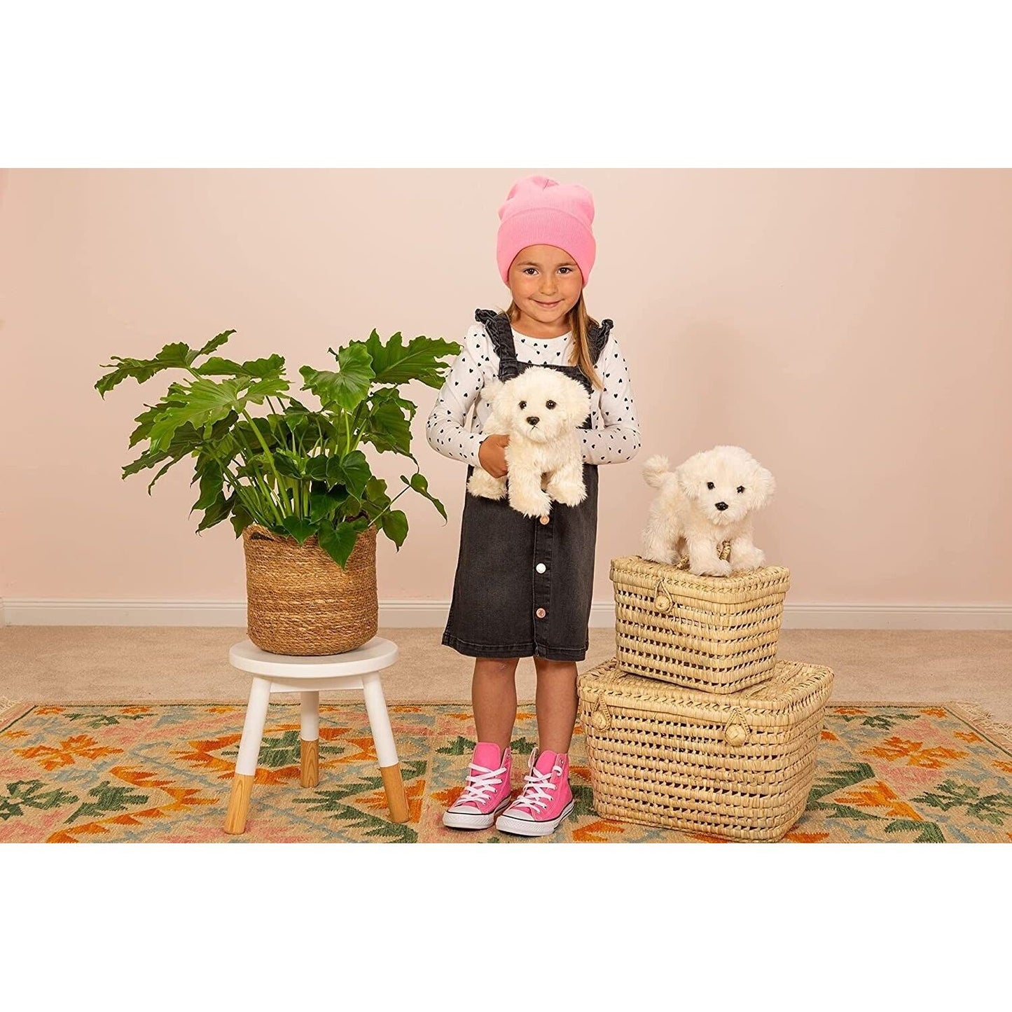 Teddy Hermann Malteser Welpe Hund stehend 23 cm Kuscheltier Plüschtier