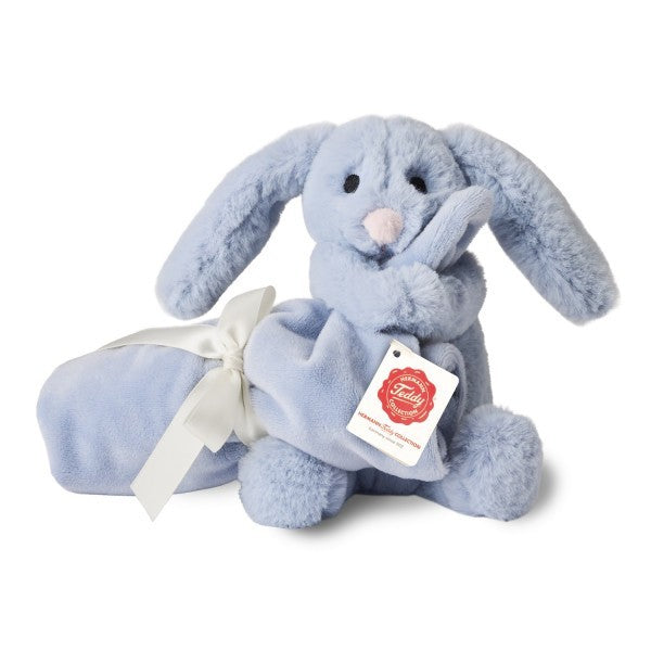Teddy Hermann Hund blau mit Schnuffeltuch 15 cm 94003 Kuscheltier Plüschtier