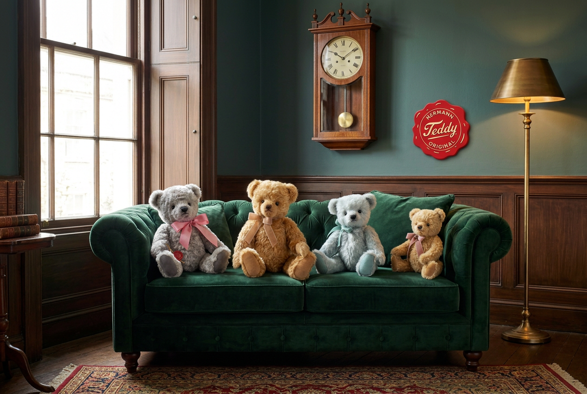 Sammlerzimmer mit Teddy-Hermann-Siegel im Querformat