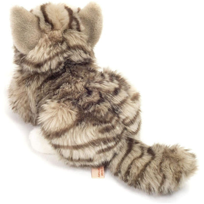 Teddy Hermann Katze grau liegend 20 cm 90691 Kuscheltier Plüschtier