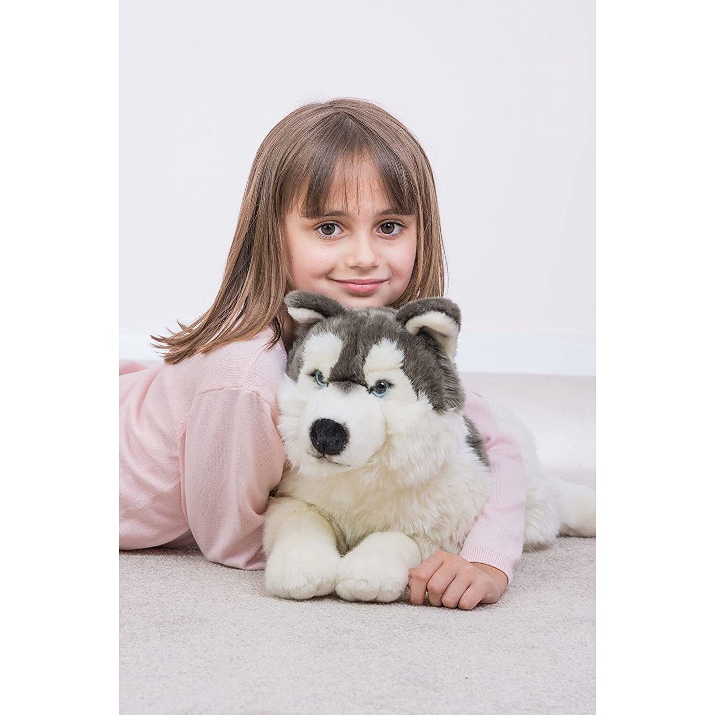 Teddy Hermann Husky liegend 60 cm 92782 Kuscheltier Plüschtier