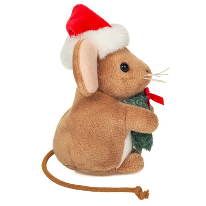 Teddy Hermann Weihnachtsmaus mit Kranz 11 cm aus Plüsch 94617 Kuscheltier