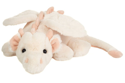 Teddy Hermann Drache Fluffy weiß-rosa 32 cm 94006 Kuscheltier Plüschtier