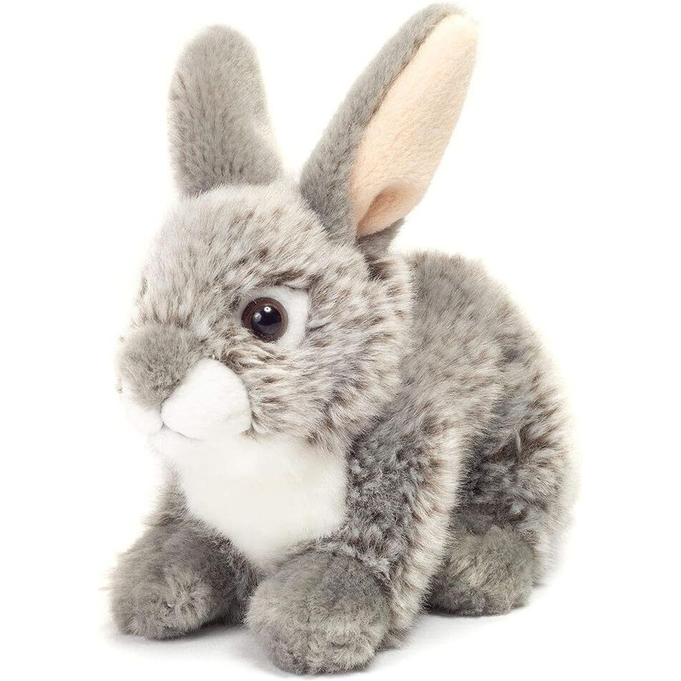 Teddy Hermann Hase sitzend grau 18 cm 93701 Kuscheltier Plüschtier