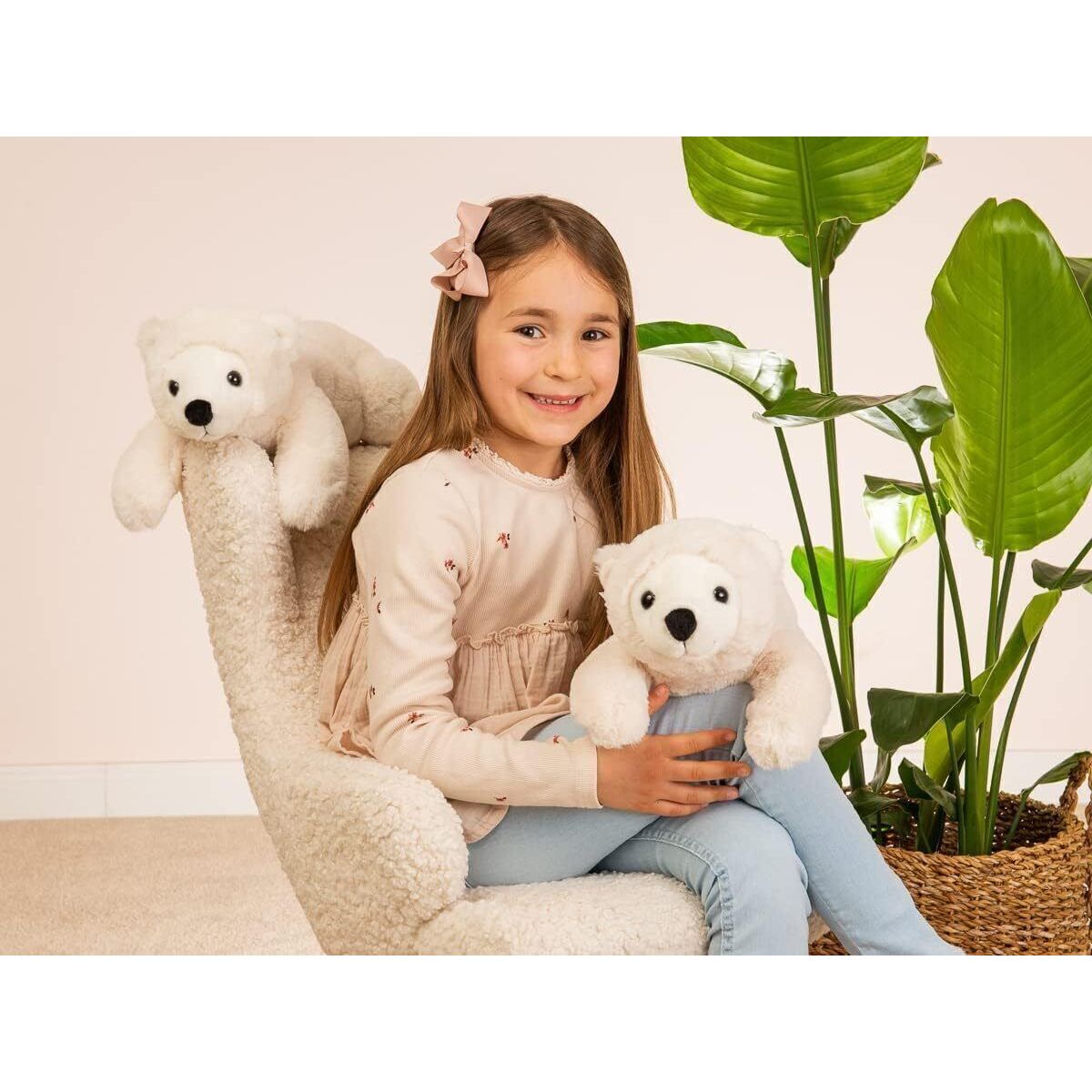 Teddy Hermann Eisbär liegend 45 cm 91547 Kuscheltier Plüschtier