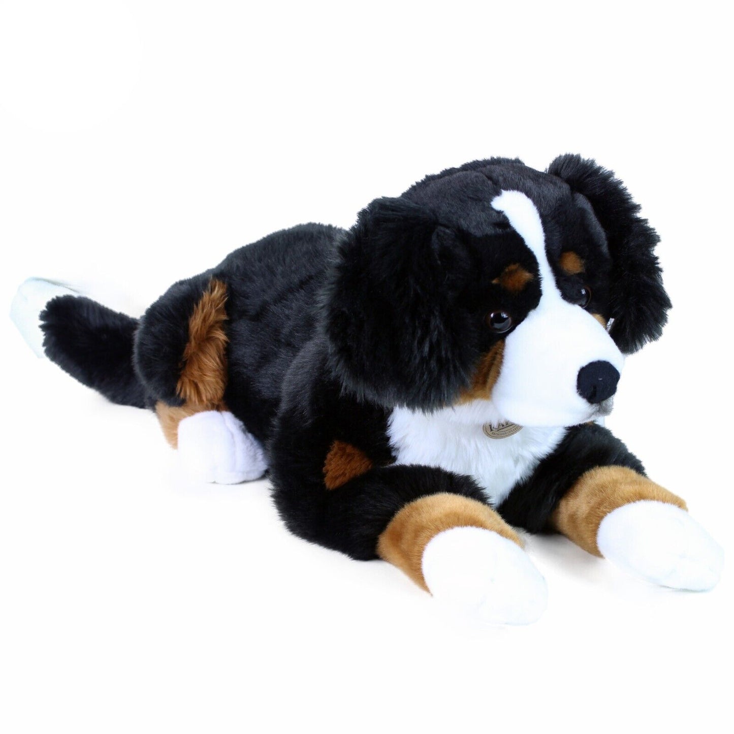 Berner Sennenhund liegend 90 cm Kuscheltier Plüschtier Stofftier Nachhaltig