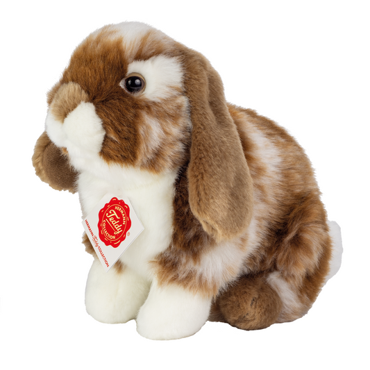 Teddy Hermann Hase sitzend braun weiß gescheckt 20 cm 93724 Kuscheltier Plüschtier