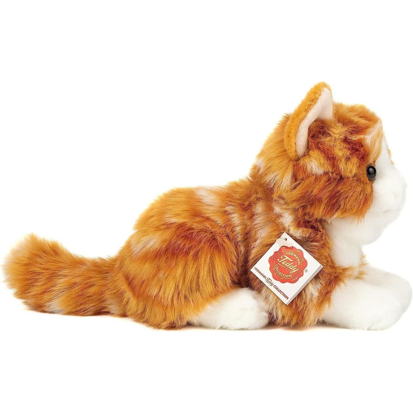 Teddy Hermann Katze liegend rot getigert 20 cm 91837 Kuscheltier Plüschtier