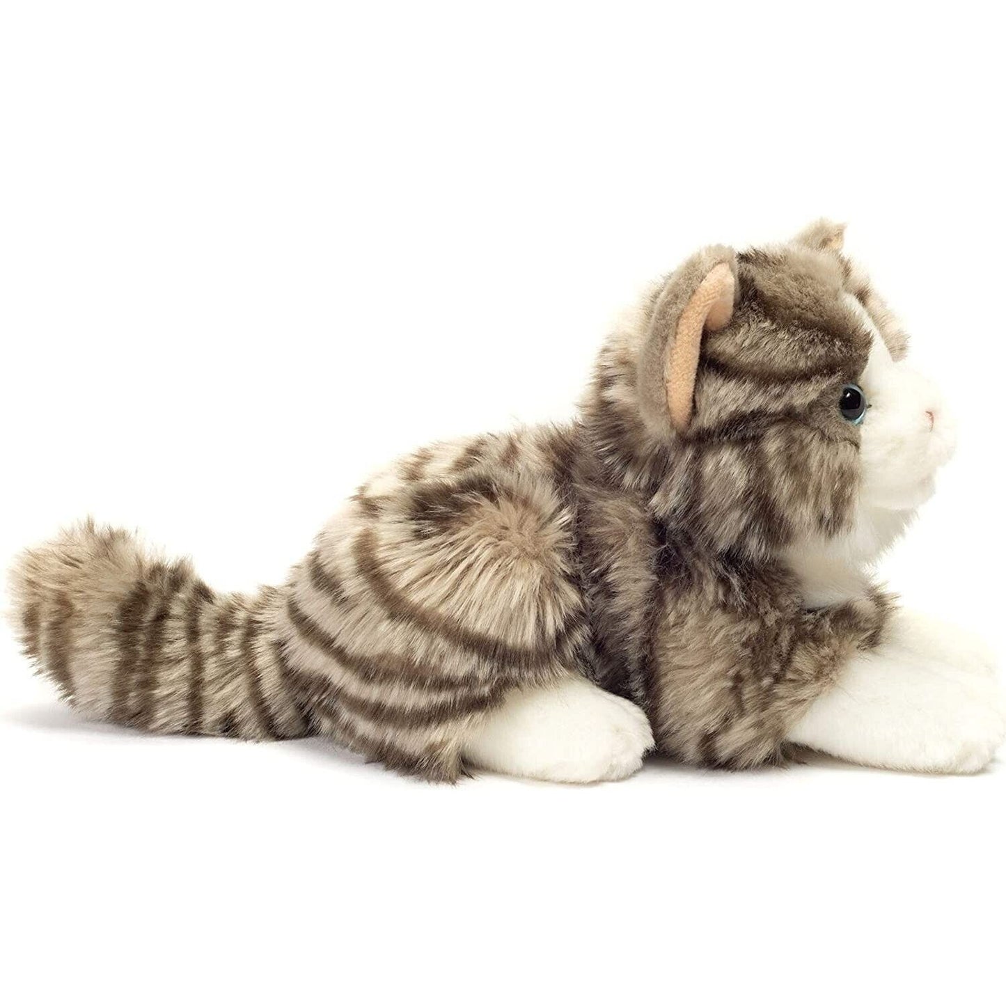 Teddy Hermann Katze grau liegend 20 cm 90691 Kuscheltier Plüschtier