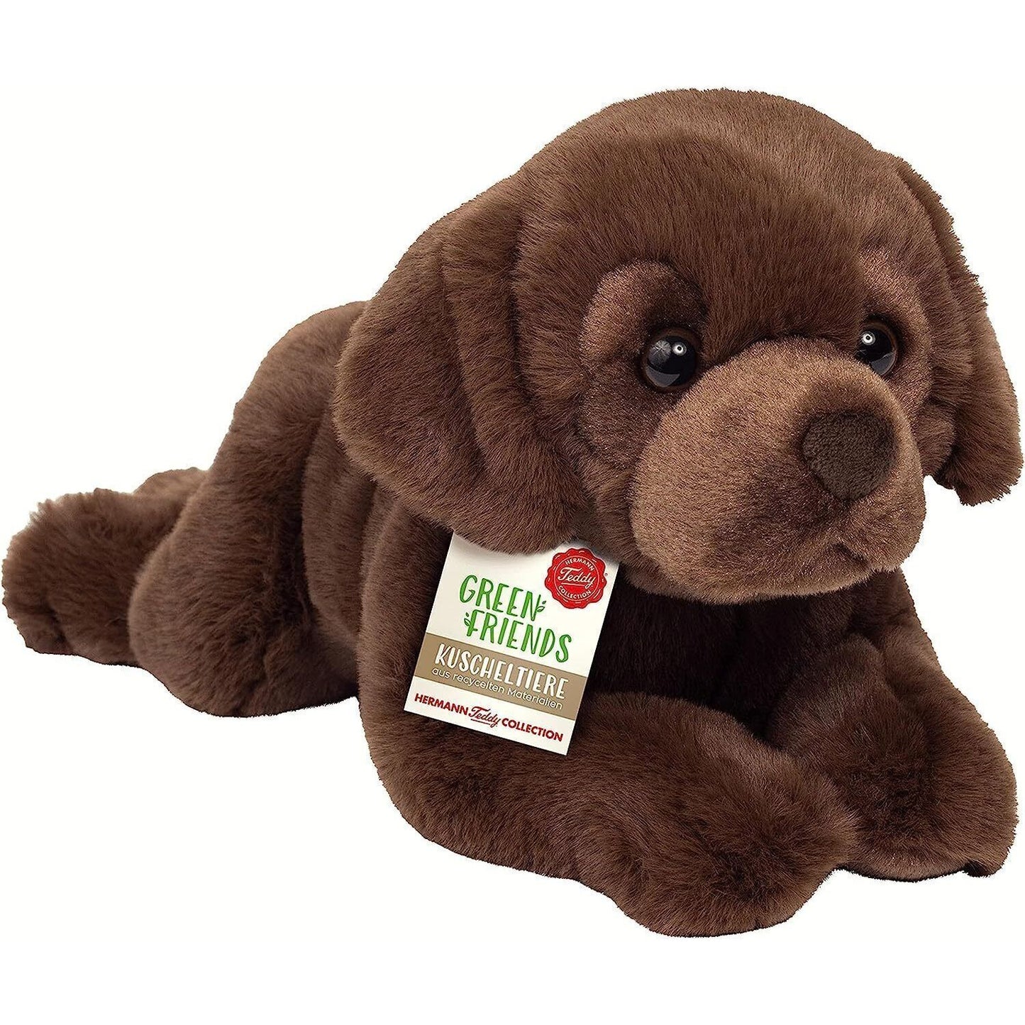 Teddy Hermann Labrador liegend braun 32 cm Nachhaltiges Kuscheltier Plüschtier