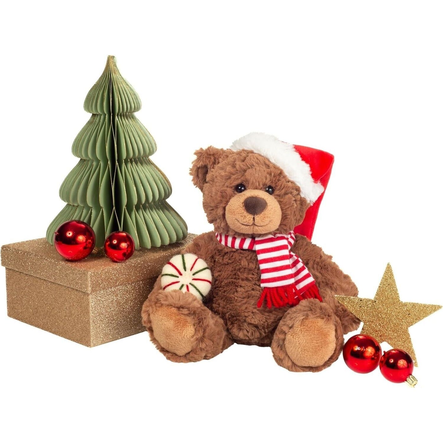 Teddy Hermann Weihnachts-Teddy mit Mütze 30 cm 94619 Kuscheltier Plüschtier