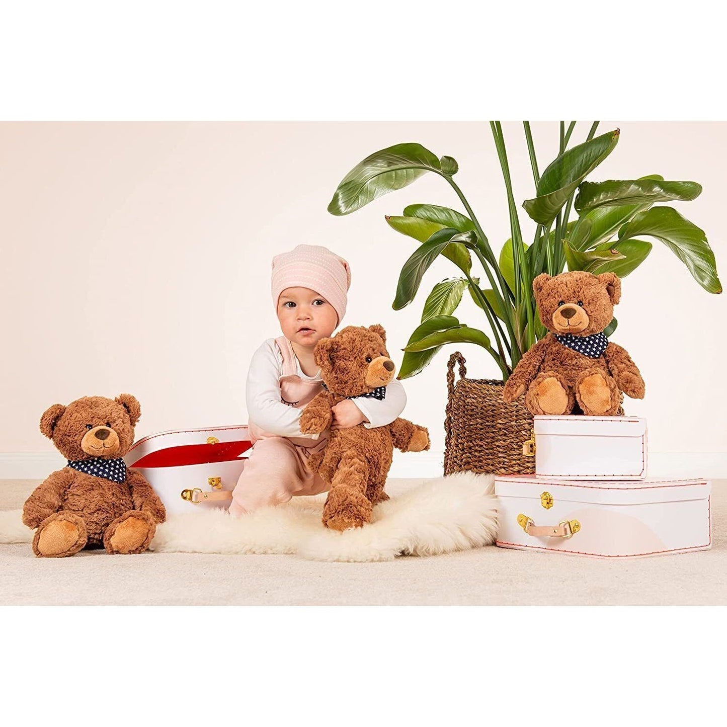 Teddy Hermann Teddybär mit Sternchen Halstuch 38 cm 91366 Kuscheltier Plüschtier