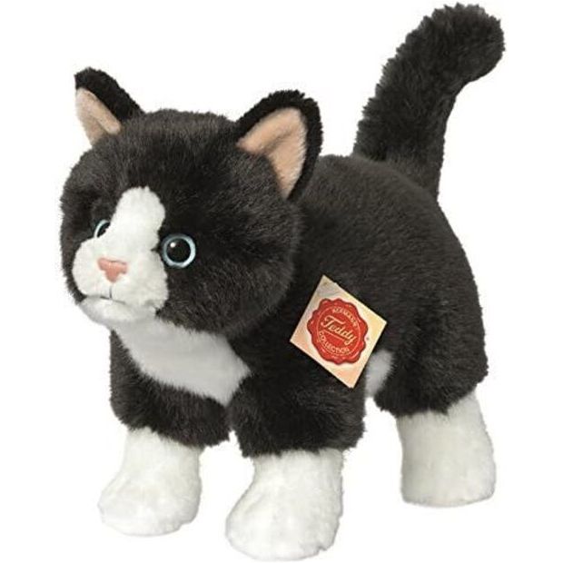 Teddy Hermann Katze schwarz weiss stehend 91820