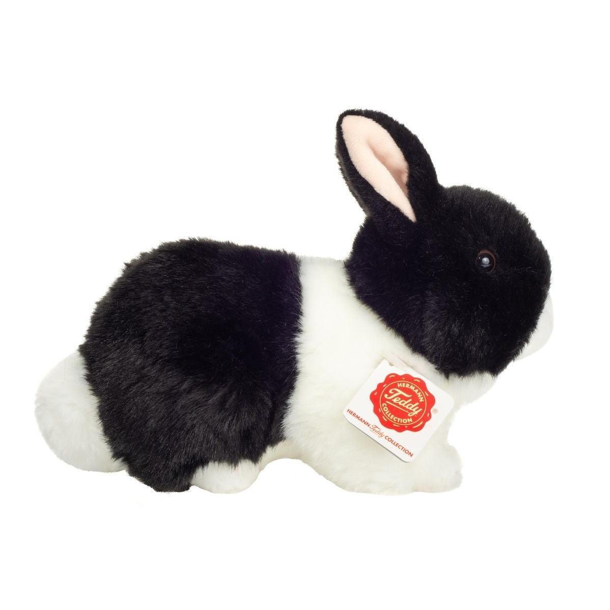 Teddy Hermann Hase schwarz weiß 23 cm 93734 Kuscheltier Stofftier Plüschtier-Teddy-Hermann GmbH-Teddy Cool Shop