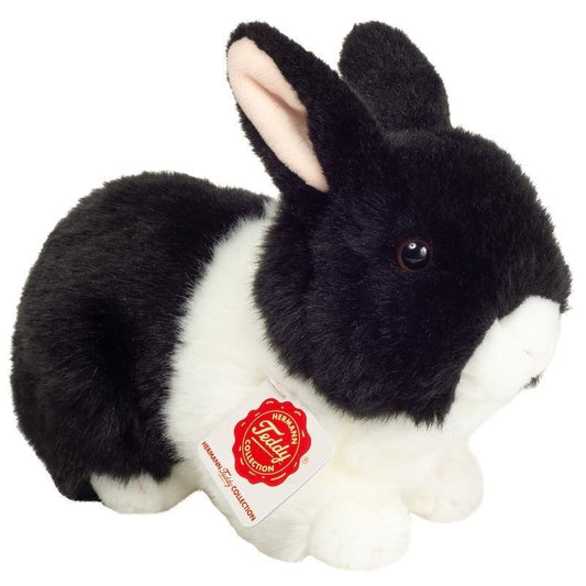 Teddy Hermann Hase schwarz weiß 23 cm 93734 Kuscheltier Stofftier Plüschtier-Teddy-Hermann GmbH-Teddy Cool Shop