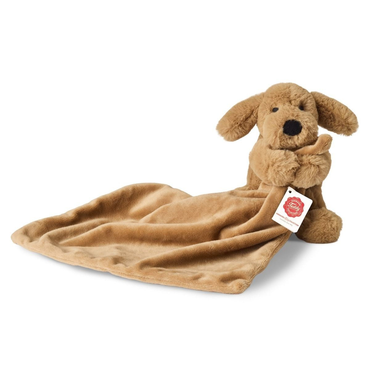 Teddy Hermann Hund braun mit Schnuffeltuch 17 cm 94001 Kuscheltier Plüschtier-Teddy-Hermann GmbH-Teddy Cool Shop