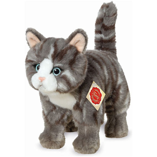 Teddy Hermann Katze grau getigert 20 cm 91822 Kuscheltier Plüschtier-Teddy-Hermann GmbH-Teddy Cool Shop
