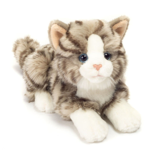 Teddy Hermann Katze grau liegend 20 cm 90691 Kuscheltier Plüschtier-Teddy-Hermann GmbH-Teddy Cool Shop