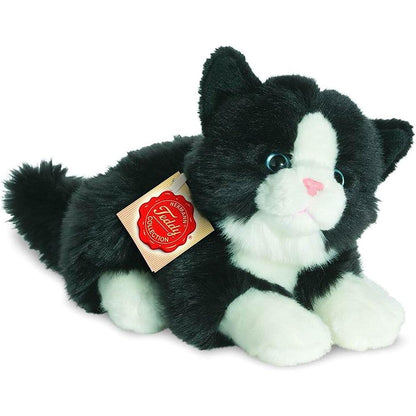 Teddy Hermann Katze liegend schwarz weiß 20 cm 90689 Kuscheltier Plüschtier-Teddy Cool Shop-Teddy Cool Shop