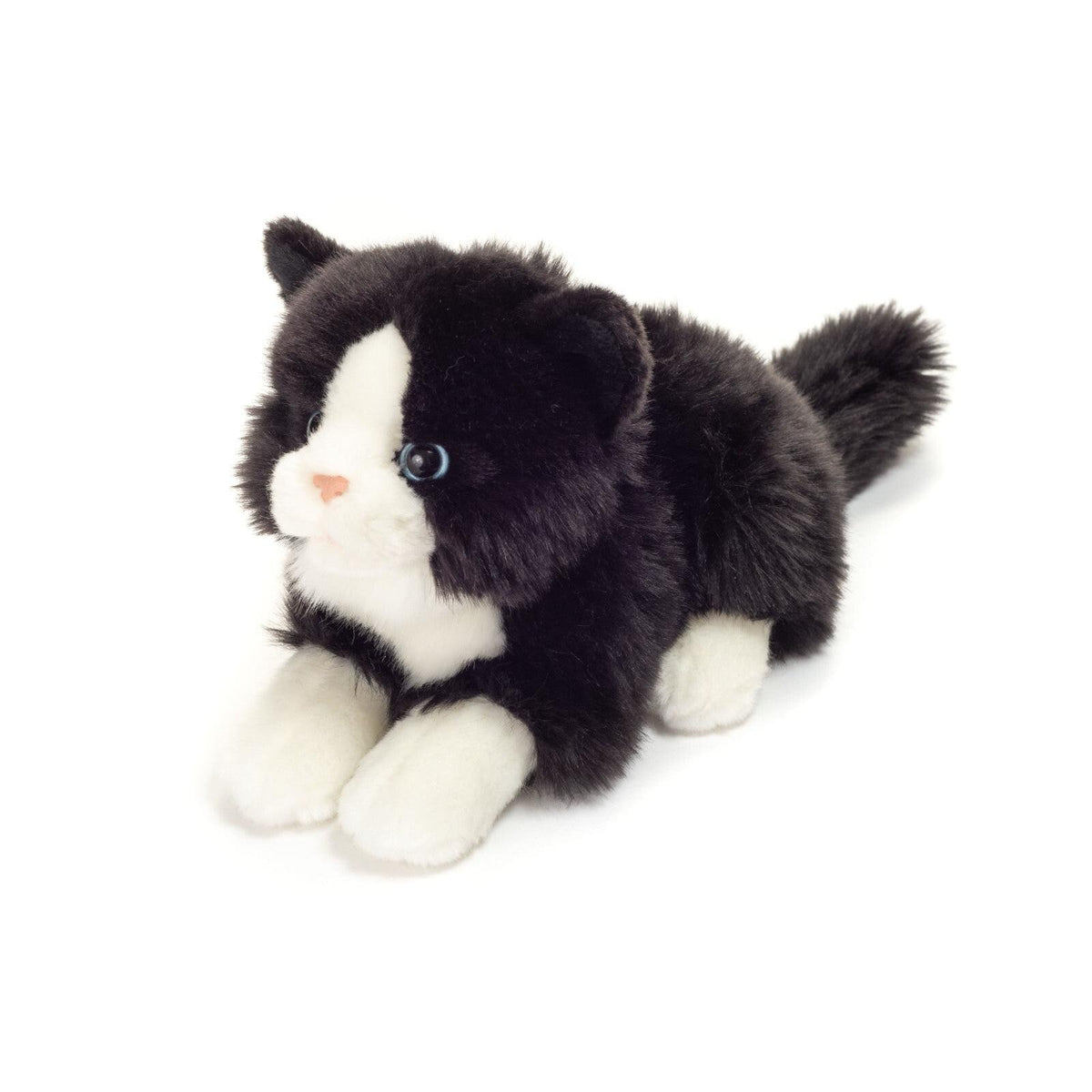 Teddy Hermann Katze liegend schwarz weiß 20 cm 90689 Kuscheltier Plüschtier-Teddy Cool Shop-Teddy Cool Shop