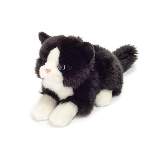 Teddy Hermann Katze liegend schwarz weiß 20 cm 90689 Kuscheltier Plüschtier-Teddy Cool Shop-Teddy Cool Shop