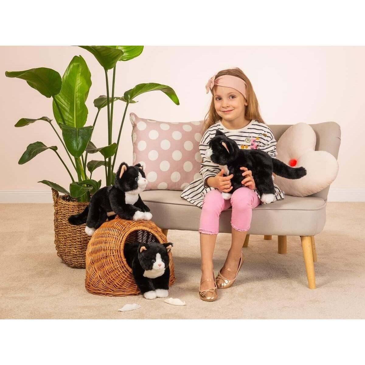 Teddy Hermann Schlenkerkatze Katze schwarz 30 cm 91835 Kuscheltier Plüschtier-Teddy-Hermann GmbH-Teddy Cool Shop
