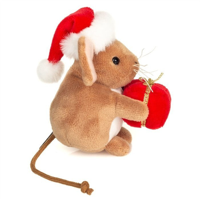 Teddy Hermann Weihnachtsmaus mit Geschenk 11 cm 94621 Plüschtier Kuscheltier-Teddy-Hermann GmbH-Teddy Cool Shop