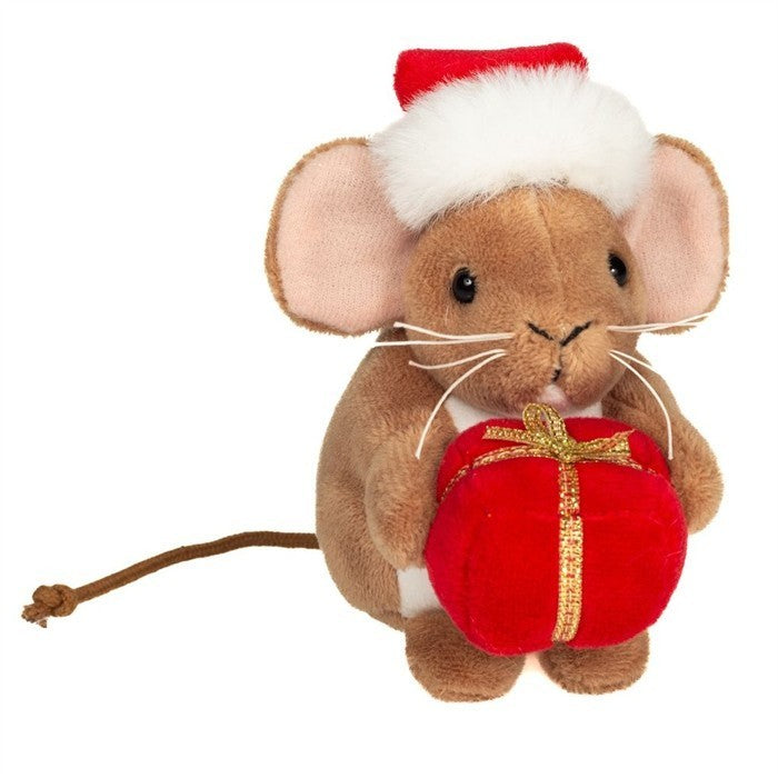 Teddy Hermann Weihnachtsmaus mit Geschenk 11 cm 94621 Plüschtier Kuscheltier-Teddy-Hermann GmbH-Teddy Cool Shop
