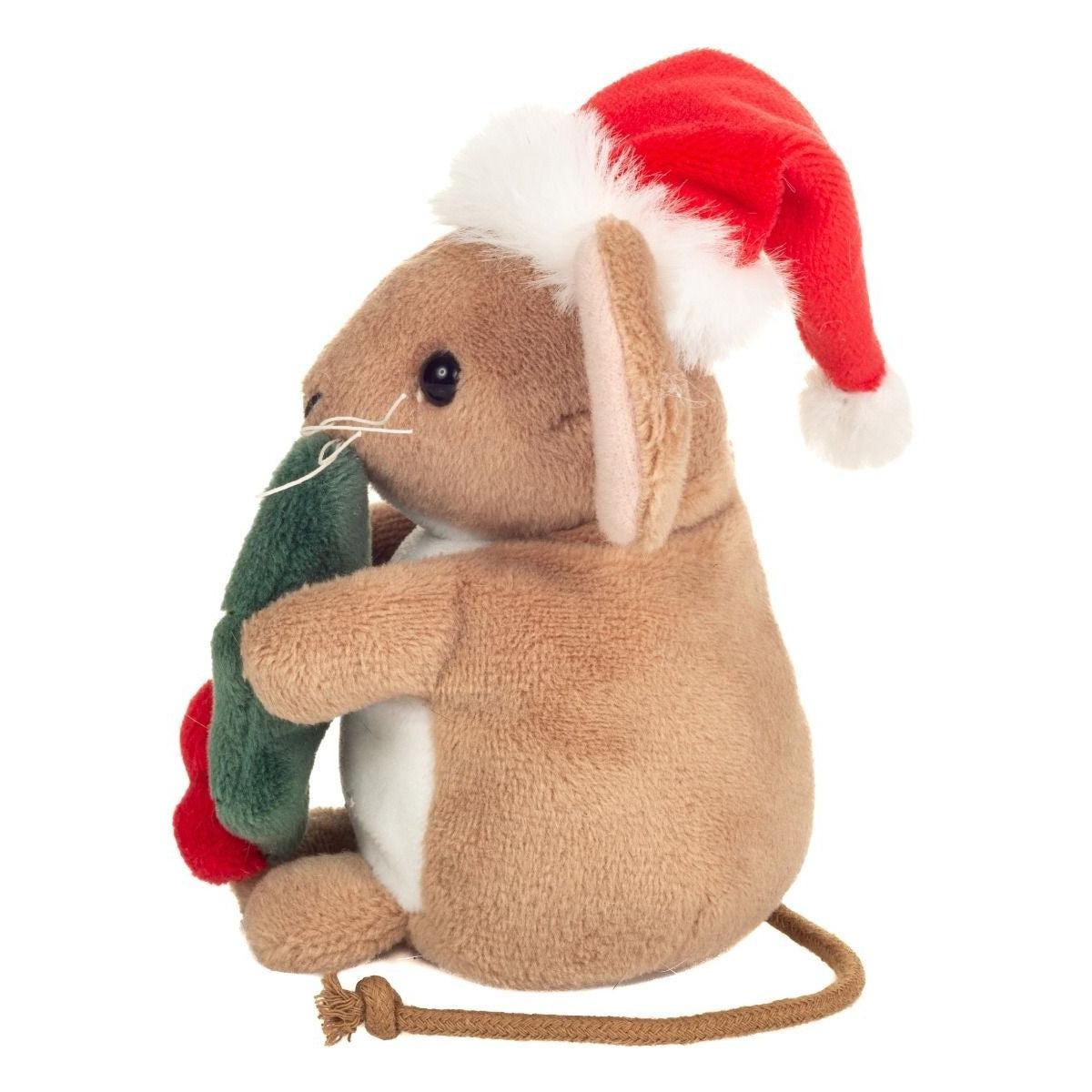 Teddy Hermann Weihnachtsmaus mit Ilexblatt 11 cm 94629 Plüschtier Kuscheltier-Teddy-Hermann GmbH-Teddy Cool Shop