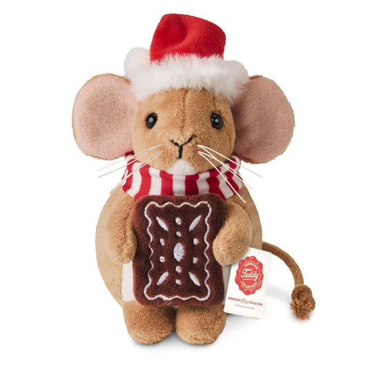 Teddy Hermann Weihnachtsmaus mit Lebkuchen 11 cm 94605 Plüschtier Kuscheltier-Teddy-Hermann GmbH-Teddy Cool Shop
