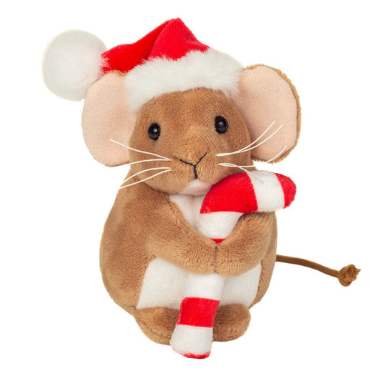 Teddy Hermann Weihnachtsmaus mit Zuckerstange 11 cm aus Plüsch 94616 Kuscheltier-Teddy-Hermann GmbH-Teddy Cool Shop